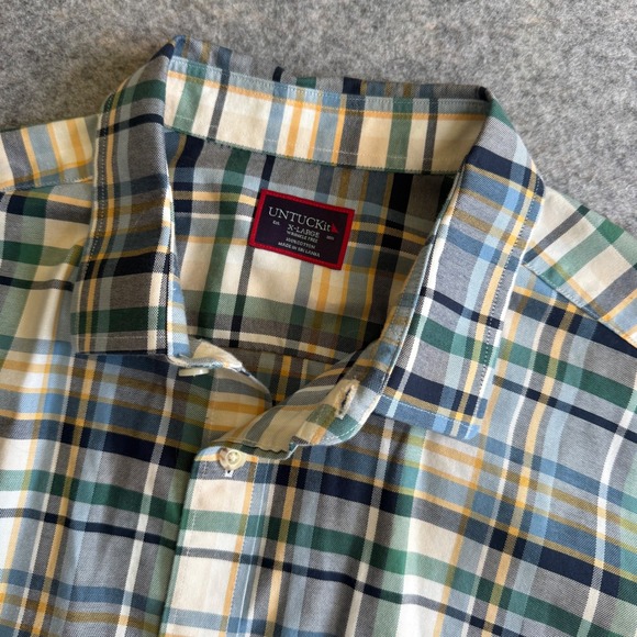 UNTUCKit Other - UNTUCKit Terrango-WF Plaid Button Down Shirt Mens XL Wrinkle Free Green 41357